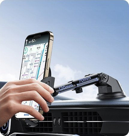 Awei Car Mobile Mount with Adjustable Hooks Black