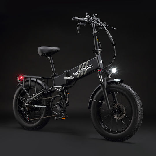 Pure Unicorn U4 Faltbares Elektrofahrrad 1000W 15Ah Fatbike Schwarz