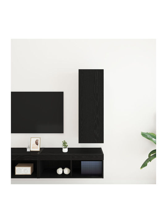 Wand Wohnzimmer Schrank aus Spanplatte Schwarze Eiche 30.5x30x90cm