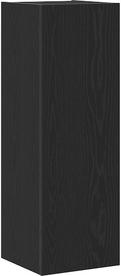 Wall Mounted Living Room Cabinet Made of Particle Board Black Oak 30.5x30x90cm