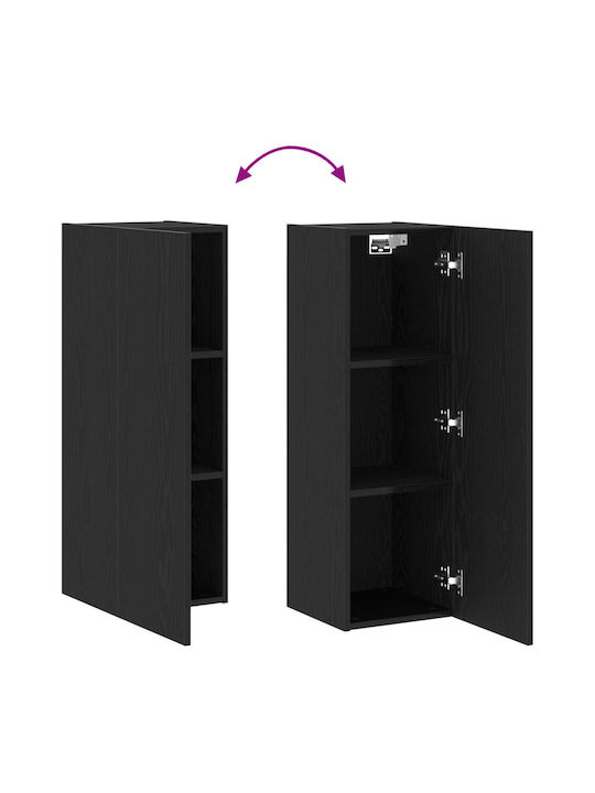 Wand Wohnzimmer Schrank aus Spanplatte Schwarze Eiche 30.5x30x90cm