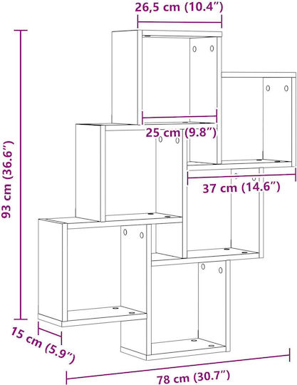 Raft Negru Stejar 78x15x92 cm