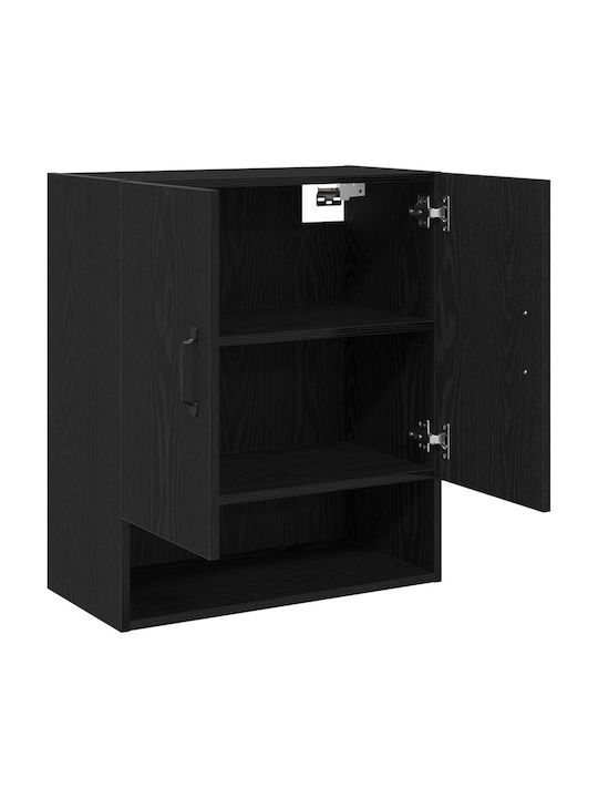Wand Wohnzimmer Nische aus Spanplatte Schwarze Eiche 60x30x70cm