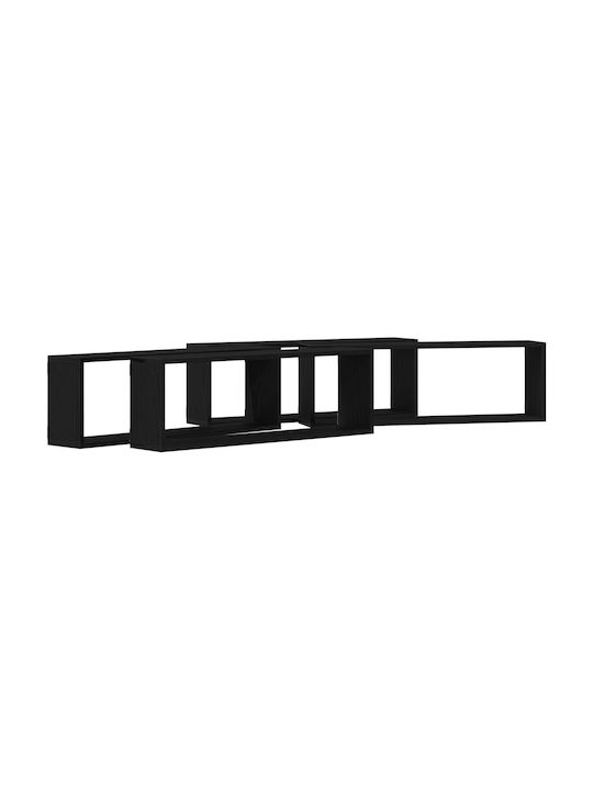 Shelves Wall Black Oak 4pcs 80x15x26cm