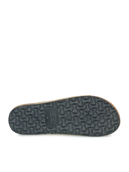Women's Flat Sandals in Gold Color