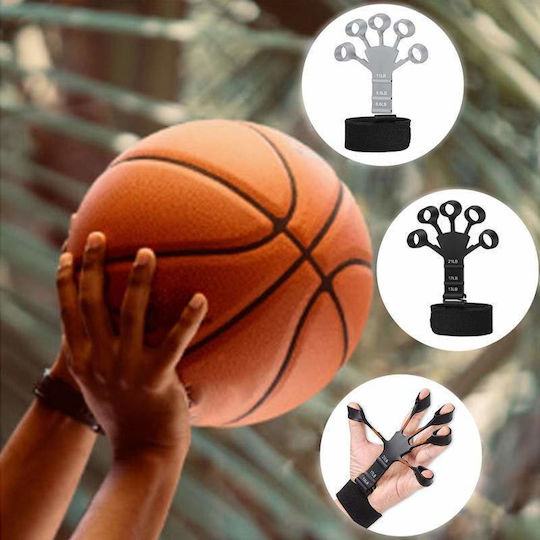 Set 2 Finger Flexors Siks Hand Support Strap 3 Levels Difficulty Physical Recovery Finger Flexion Extension Training Silicone Black Grey