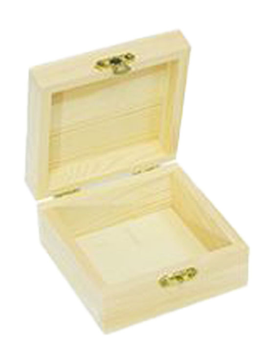 Tpster Ξύλινο Κουτί Αποθήκευσης με Καπάκι 10x10x5cm