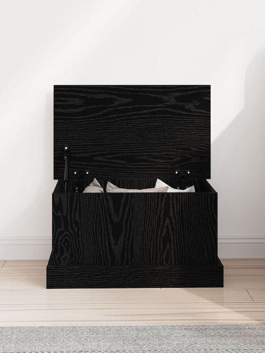 vidaXL Wooden Storage Box with Lid Black 50x30x28cm 1pcs