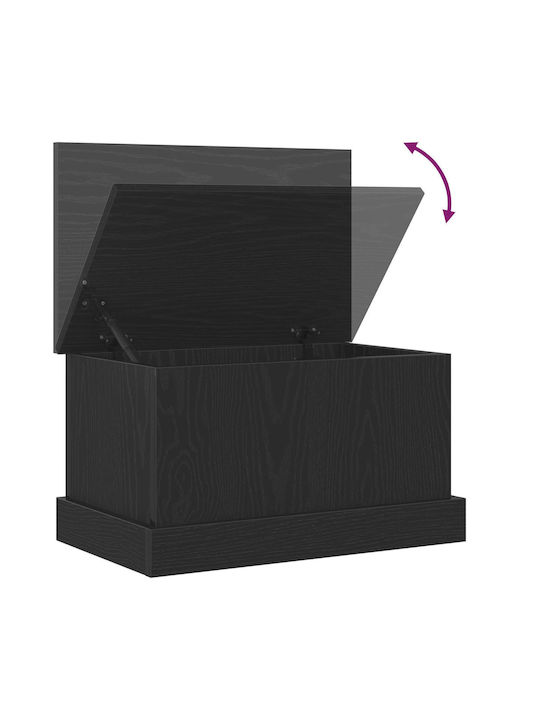 vidaXL Wooden Storage Box with Lid Black 50x30x28cm 1pcs