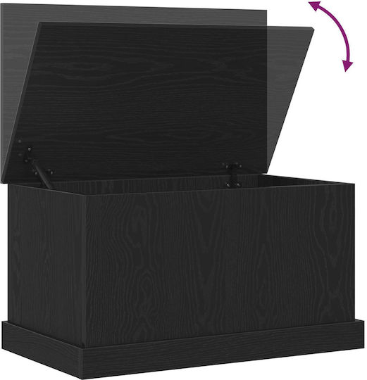 vidaXL Wooden Storage Box with Lid Black 70x40x38cm 1pcs