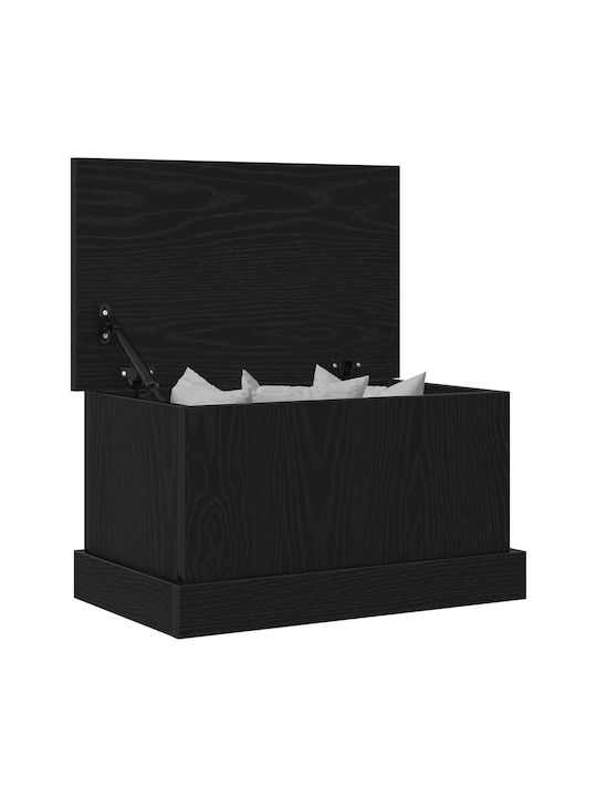 vidaXL Wooden Storage Box with Lid Black 50x30x28cm 1pcs