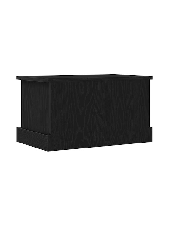 vidaXL Wooden Storage Box with Lid Black 50x30x28cm 1pcs