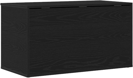 vidaXL Hölzernes Aufbewahrungsbox mit Deckel Schwarz 84x42x46cm 1Stück
