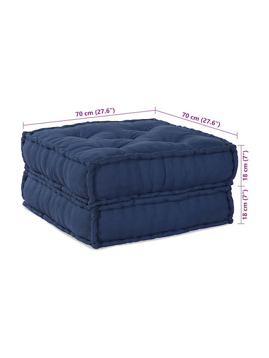 Bean Bag Bolster Poof Indigo 70x70x36cm