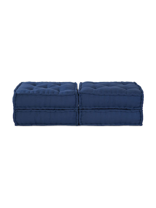 Bean Bag Bolster Poof Indigo 70x70x36cm