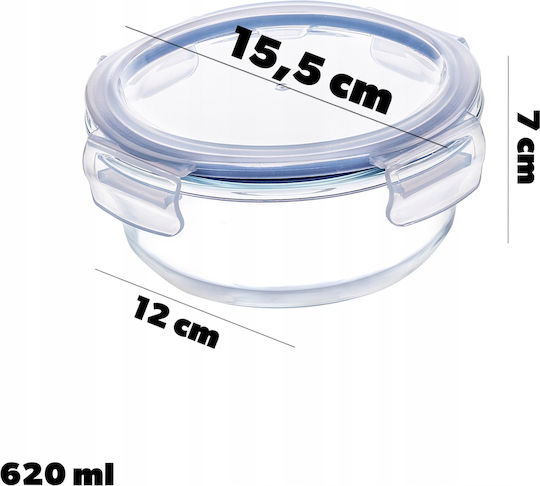 Kadax Cutie pentru Mâncare Sticlă Transparent 620ml 1buc