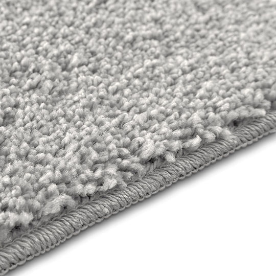 vidaXL Rutschfest Badematte Synthetisch,Polyester/Cotton/Leather Rechteckig 4019825 Grey 50x80cm