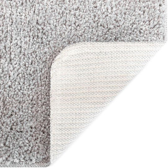 vidaXL Rutschfest Badematte Synthetisch,Polyester/Cotton/Leather Rechteckig 4019825 Grey 50x80cm