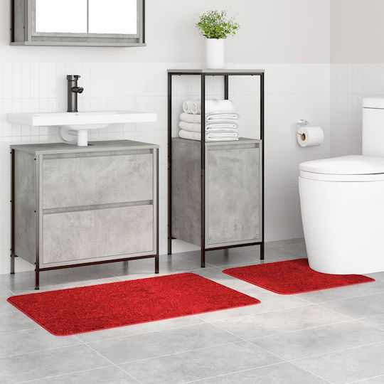 vidaXL Non-Slip Bath Mats Set Cotton 4019858 Red 2pcs