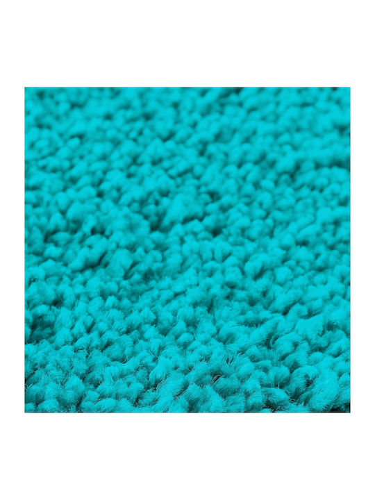 vidaXL Αντιολισθητικό Πατάκι Μπάνιου Microfiber 4019830 Τιρκουάζ 50x80εκ.