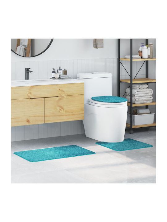 vidaXL Set Antiderapant Covoare De Baie Microfibra 4019870 Turcoaz 50x80cm 3 Bucăți