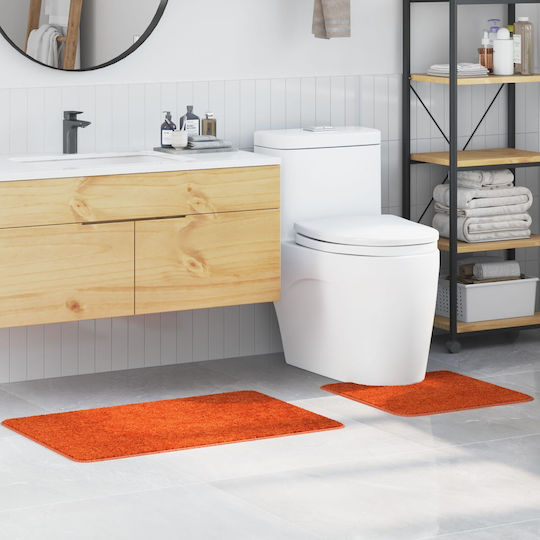 vidaXL Non-Slip Bath Mats Set Cotton 4019861 Orange 2pcs