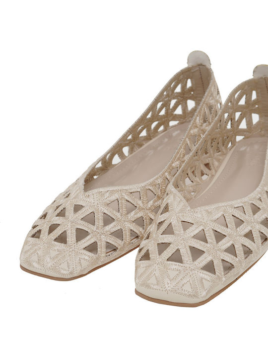 Synthetic Leather Ballerinas White