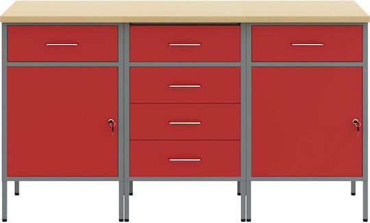 vidaXL Πάγκος Εργασίας Αντοχής 150kg 55x85x150cm 3τμχ 3321371