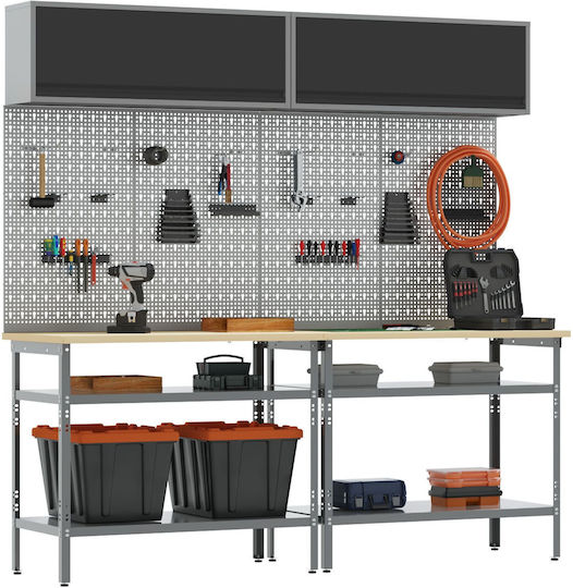 vidaXL Πάγκος Εργασίας 55x200x200cm 8τμχ 3321504