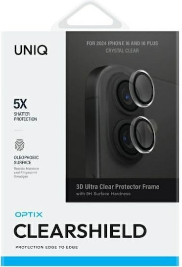 Uniq Optix Camera Protection Tempered Glass Black for the iPhone 16, iPhone 16 Plus