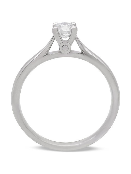 Savvas Design Μονόπετρο από Λευκόχρυσο 18Κ