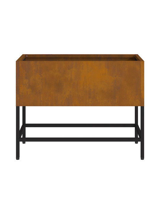 vidaXL Pot Metallic Distressed Steel 60x26x45cm.