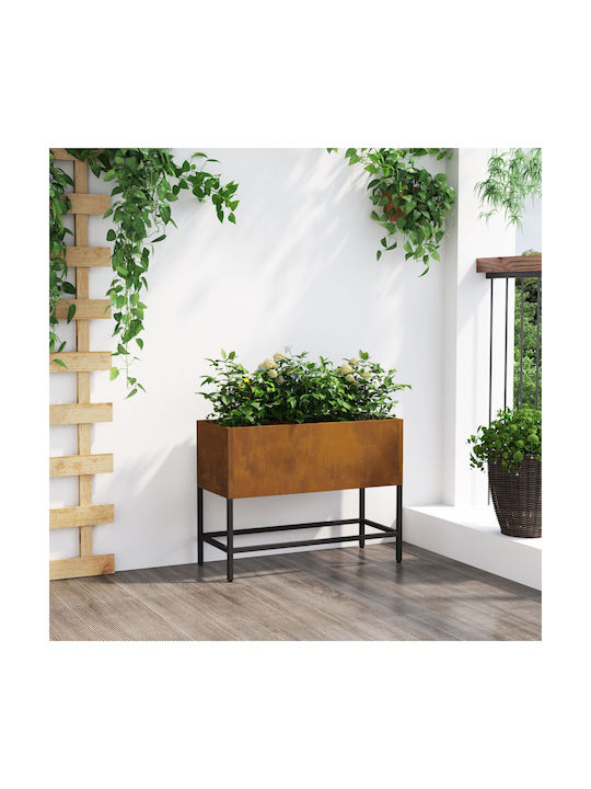 vidaXL Pot Metallic Distressed Steel 60x26x45cm.