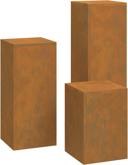 vidaXL Suporturi de plante Metalice Maro 24bucx24bucx35buccm. 3buc