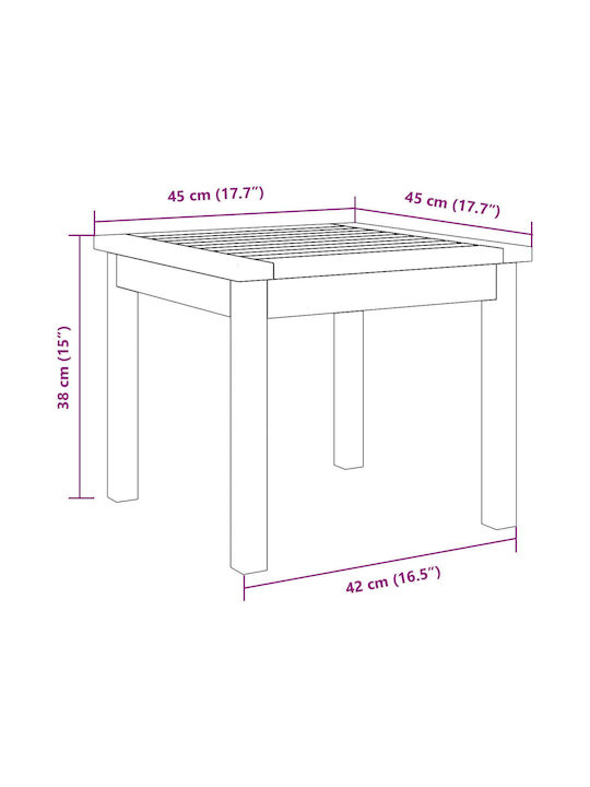 Sitting Room Table for Small Outdoor Spaces Made of Acacia Acacia 45x45x38cm