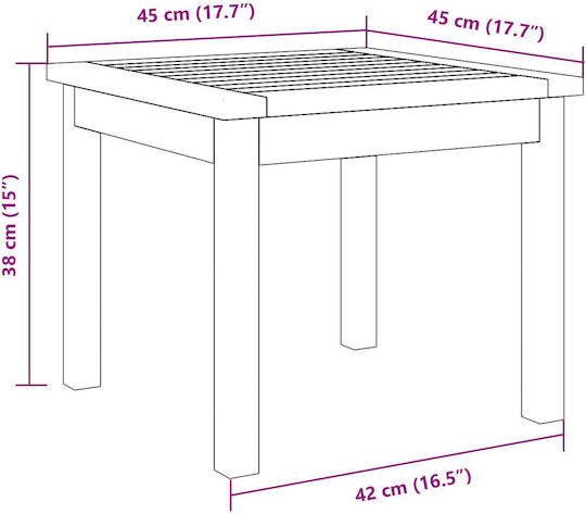 Sitting Room Table for Small Outdoor Spaces Made of Acacia Acacia 45x45x38cm