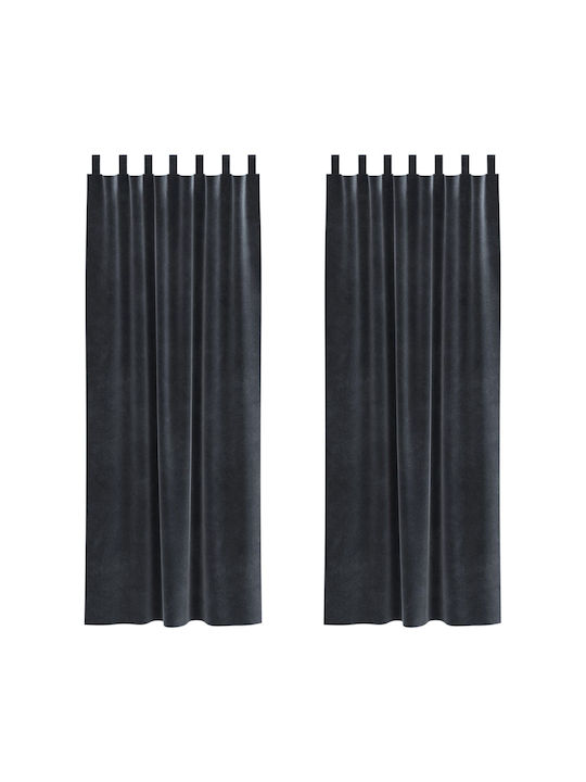 vidaXL Set Curtains Blackout with Tab Top Gray 140x260cm