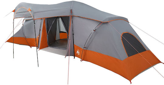 vidaXL Camping Tent Tunnel Gray for 6 People 721x335x212cm