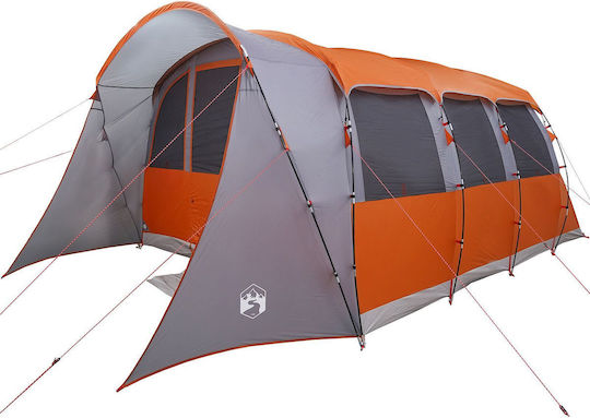 vidaXL Лятна Палатка За Къмпинг Сив За 8 Човека 576x325x213см
