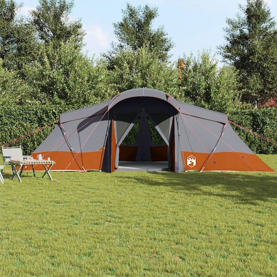 vidaXL Camping Tent Tunnel Gray for 6 People 721x335x212cm