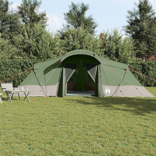 vidaXL Summer Camping Tent Tunnel Green For 6 People 721x335x212cm