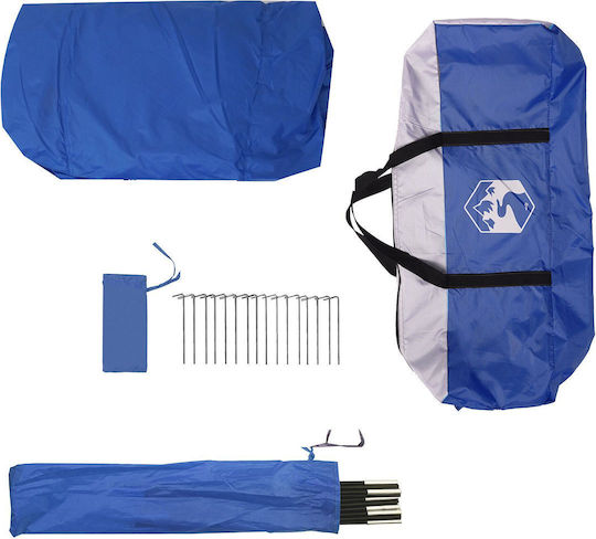 vidaXL Лятна Къмпинг Сцена Синя за 10 Хора 434x434x230см
