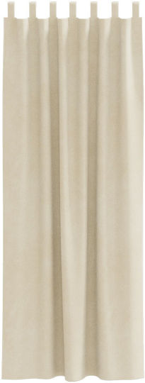 vidaXL Set Curtains with Tab Top Beige 140x225cm