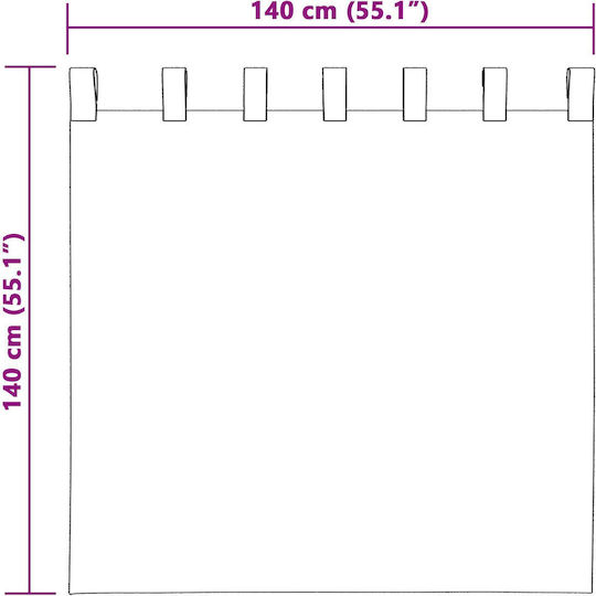 vidaXL Set Window Curtains With Pencil Pleat Blue 140x140cm