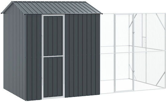 vidaXL Bird Cage 210x421x247cm. Gray