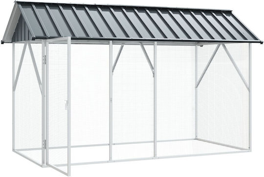 vidaXL Κλουβί Πτηνών 112x227x141εκ. Γκρι