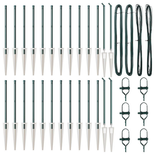 vidaXL Draht für Gartenzaun aus Stahl 32x32x60cm 26Stück Green
