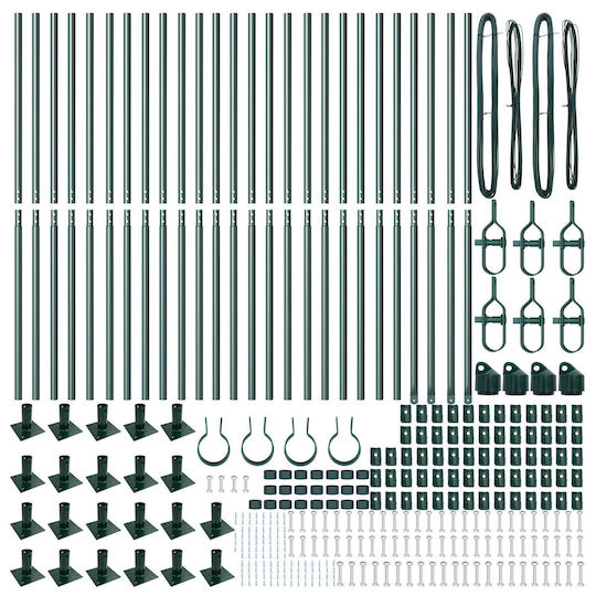 vidaXL Post-Unterstützung für Gartenzaun aus Kunststoff 3.2x3.2x78.5cm 52Stück Green