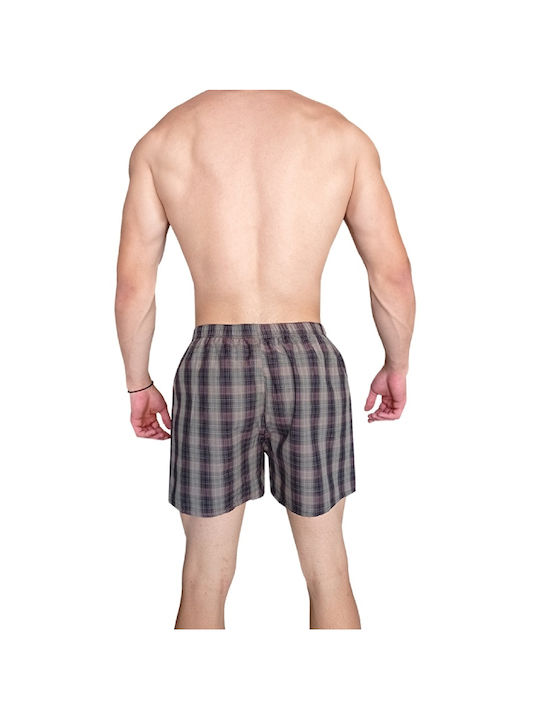 Herren Boxershorts Coffee Kariert 1Packung