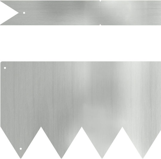 vidaXL Metallgartenbordüre in Silber Farbe 1.0m x 15cm